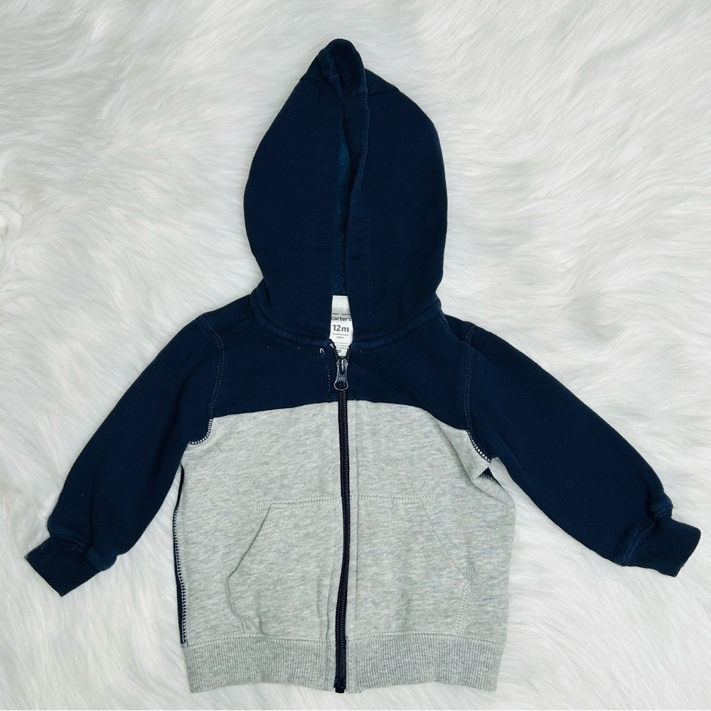 GS - 3/$12 Gray & Navy Blue Zip Up Hooded Jacket